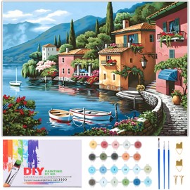 BSMKD Paint by Numbers 40 * 50cm, con Pinturas Acrílicas y Lienzo para Pintar, Pintura por Numeros para Adultos y Niños, 22 Pinturas Acrílicas con 3 Pinceles, Juego de Manualidades de Pintura