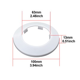 2.48"(63mm) Diameter Pipe Cover Decoration, Flange Water Pipe Cover Decoration, Radiator PP Plastic Escutcheon Collar Pipe Cover for Wall Pipe Tube Decoration 2Pcs