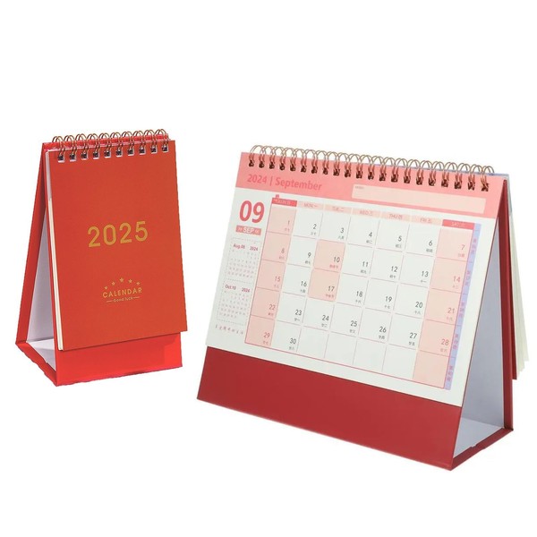2Pcs Desk Calendar, Academic Calendar 2024-2025, Christmas Countdown Standing Flip