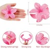 Floral Hair Claw Clips, 6 Pack Large Size, Plumeria Design