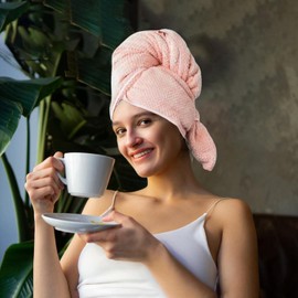 YUAB Envoltura de Toalla para el Cabello - Toalla de Microfibra Grande para el Cabello - 41x27.5in Anti-Frizz Envoltura de Ducha de Secado rápido Turbante para el Cabello Toalla de baño para Cabello