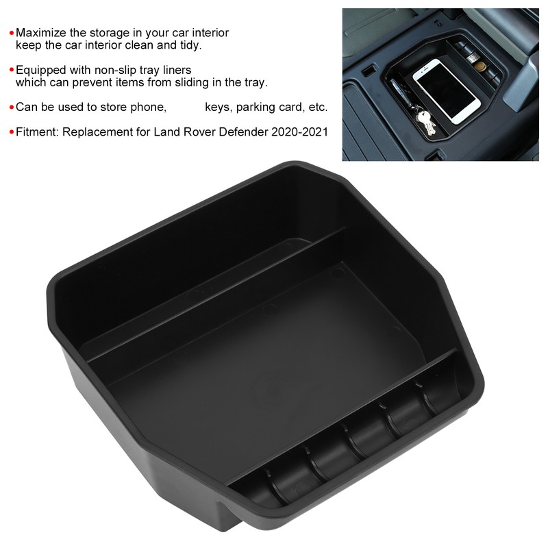 Armrest Storage Box Tray with Non Slip Liner Replacement for