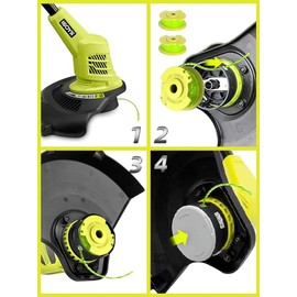 WEZCHUGHAOL String Trimmer Spool Replacement, 0.080 inch Line, 11 ft, 8 Spools with 2 Caps, Compatible with Ryobi One+ 18V, 24V, 40V Trimmers