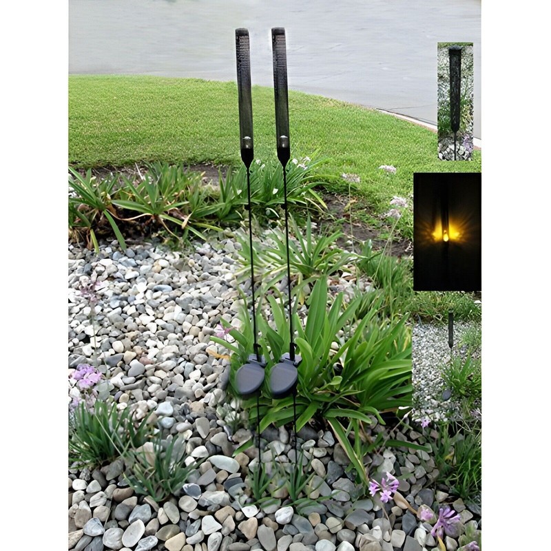 Garden Light 4 Set Cat Tail Yellow LED Solar Stick