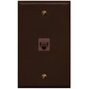 RiteAV 1 Gang 1 Port Cat6 Wall Plate - Brown
