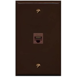 RiteAV 1 Gang 1 Port Cat6 Wall Plate - Brown