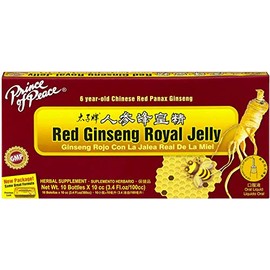 Prince Of Peace Red Ginseng Royal Jelly, 10 Bottles, 0.34 fl. oz. Each – Energy Boosting Supplement – Ginseng Shots to Go – Support The Body’s Energy System