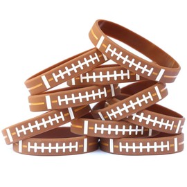 SayitBands 10 Football Design Wristband Silicone Bracelets
