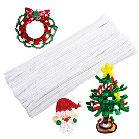 100 PCS Pipe Cleaner Chenille Stem, White Pipe Cleaner For Crafts Handy Disposable Cleaning Toolâ6Â mm x 12â for DIY Art Craft Decorations