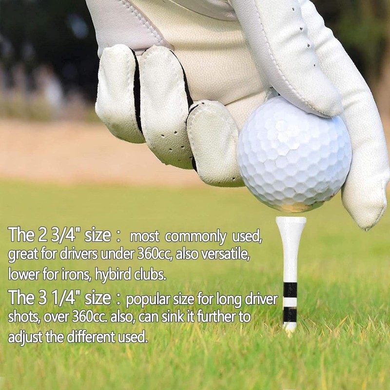 GAIVEK 100 Pcs Natural Wood/Bamboo Golf Tees 70mm, Durable Biodegradable