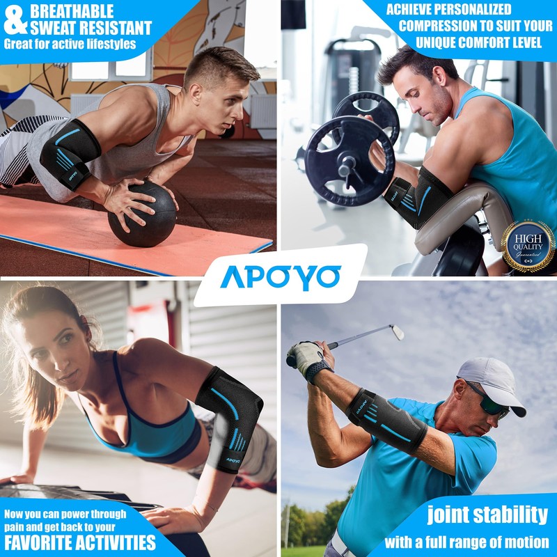 APOYO Elbow Brace for Tendonitis and Tennis Elbow, Compression Sleeve