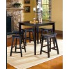 Set Of 2pc 18 Inch Height Saddle Seat Stools Black