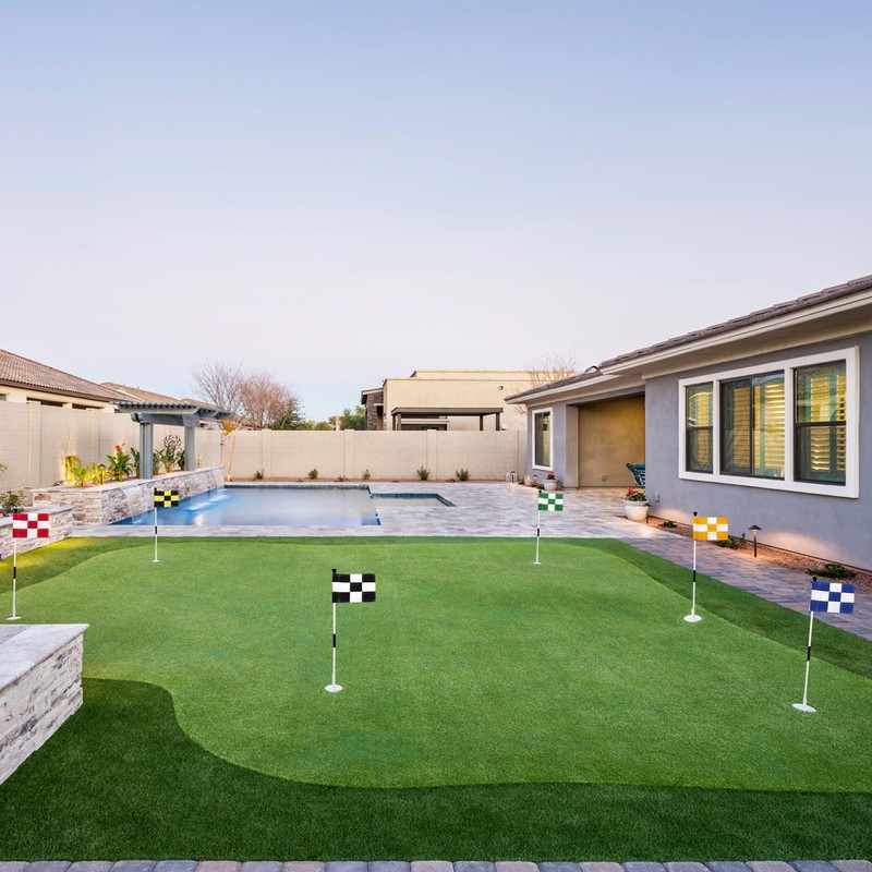 KINGTOP Checkered Golf Flag 8x6 Inch – Red/White Check, 420D