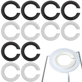 XYQMLY 12 PCS E27 to E14 Lamp Shade Adapter Ring, Plastic Lampshade Reducer Washer, 42mm to 29mm Lamp Shade Converter Ring, Light Shade Replacement Parts (Black & White)