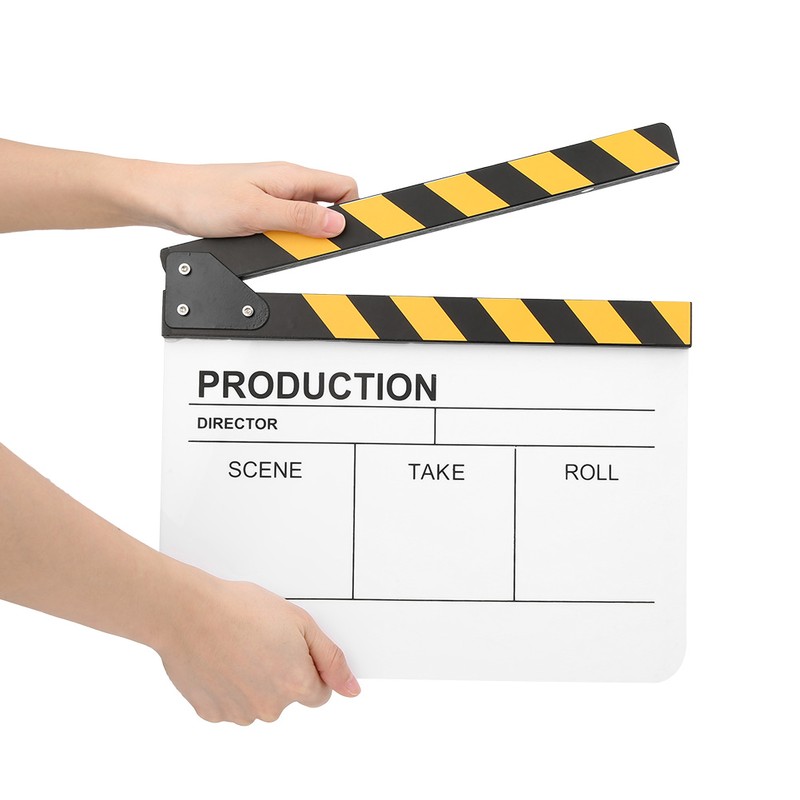 30x25CM Acrylic Clapperboard Director Movie Film BuiltIn Magnet Photography Action