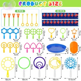 Pack of 53 Children's Soap Bubbles Set, Giant Bubble Stick, Large Soap Bubbles, Magic Wand Adjusting Soap Bubbles for Children's Birthday, Parties, Wedding (53 Pieces)