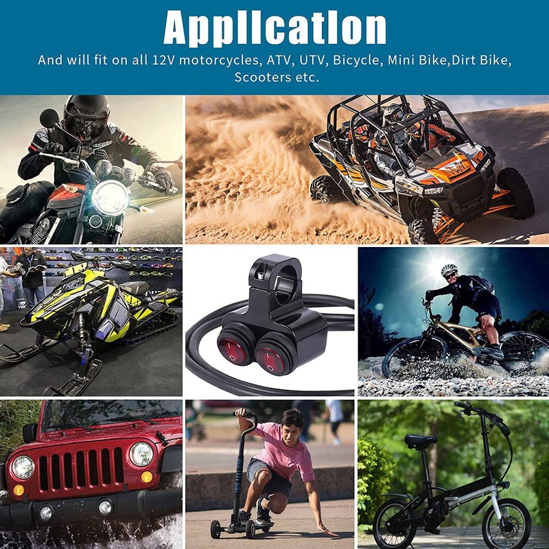 Greluma 12 V Waterproof Motorcycle ATV Bicycle 22 mm 7/8