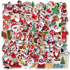 50PCS Christmas Party Stickers for Kids, Xmas Party Stickers Decoration Party Bags Fillers,Kids Stickers for Water Bottle,MacBook,Car,Bumper,Luggage, Laptop,Waterproof Stickers for Boys Girl