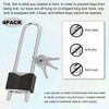 4 Pcs Long Shackle Padlock with Key 2 Inch Solid