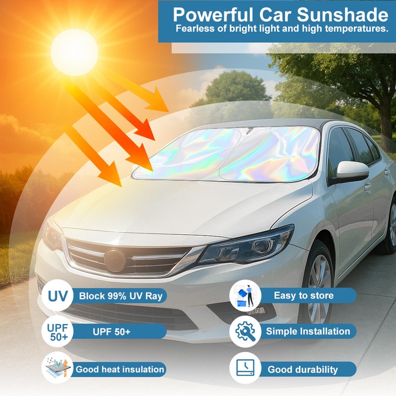 Gmphix Sun Protection Car Windscreen 140 x 70 cm, Windscreen