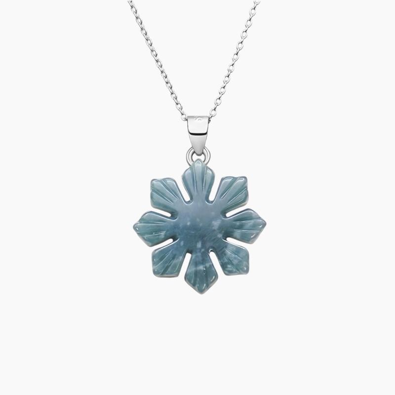 FILIPINO SUN JADE PENDANT - Jade Color: Bluewater, Finish: Sterling