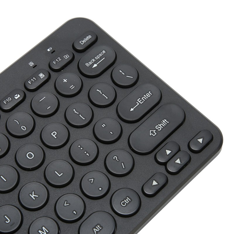 2.4G Wireless Keyboard Mouse Combo 78 Key Retro Round Keycap