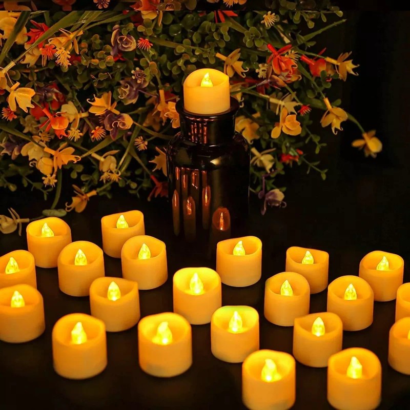RIVERSOFY 48 Velas Decorativas Batería Luz Led Para Boda Fiesta