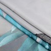 LB Zen Spa Shower Curtain Grey Bamboo Stone with Teal
