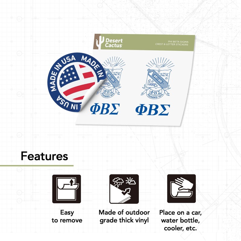 Phi Beta Sigma Crest 2-Pack Stickers PBS GOMAB Divine 0