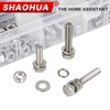 SHAOHUA 128pcs M6 Bolt, M6 Hex Bolts and Nuts Kit,
