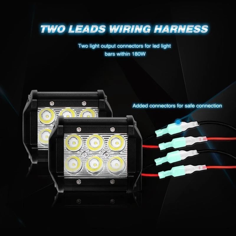Nilight 12ft LED Light Bar Wiring Harness Kit 12V Fuse
