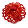 Avalaya 40mm Diameter/Scarlet Red Glass Bead Daisy Flower Flex Ring/Size