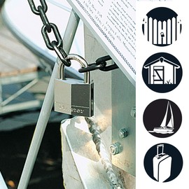 Master Lock 639EURDLJ Marine Padlocks with Key and Long Shackle, Silver, CM