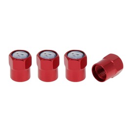 RATCHROLL 4 Pcs Tire Valve Stem Caps Stylish 8x13mm Tyre Valve Dust Covers Cute Cat Pattern Red Aluminum Alloy Epoxy Resin