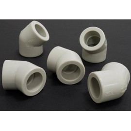 AERZETIX - C66870 - Set of 5 Elbow Fittings 45° with Internal Thread Diameter 25 mm PN25 Made of PPR / Polypropylene / for Welding - Plumbing Heating Work Drinking Water Installation Supply Fitting