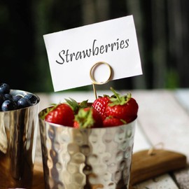 bar@drinkstuff Bamboo Loop Pick 12cm - Set of 24 - Wooden Place Card Holder Cocktail Sticks