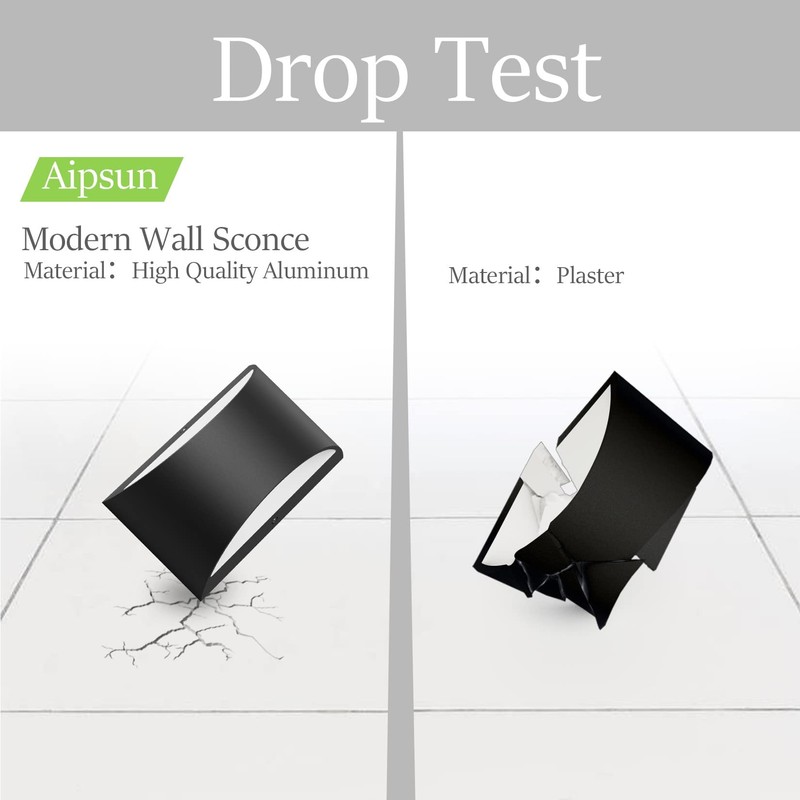 Aipsun Indoor Black Modern LED Wall Sconce Interior Wall Lights