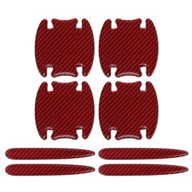 Motoforti Universal Car Door Handle Cup Cover Protection Film Reflective Stickers Anti-Scratch, Epoxy Resin, Red, 1 Set
