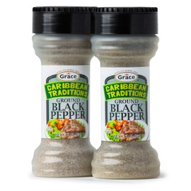 Grace Caribbean Traditions Black Pepper - 2 Pack - Ground Black Pepper - Jamaican Cooking Pepper