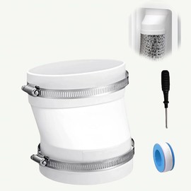 4-Inch Round to Oval Dryer Vent Adapter with Steel Worm Drive Clamp Dryer Vent Kit,Exhaust Tube Vent Ventilation Hose Connector,for All Recessed Dryer Exhaust