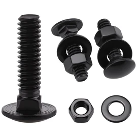20 Sets 1/4-20 x 1-1/4" Carriage Bolts and Nuts & Flat Washers, 304 Stainless Steel 18-8, Black Coated, Heavy Duty Bolts for Home & Machinery Assembly & Repair, Automobile, by RoyceMart