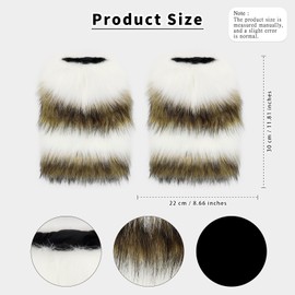 HAOAN Women Faux Fur Leg Warmers Furry Boot Cuffs Covers Winter Warm Costume Props Pink