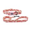 Olahibi Dog Collar Leash Set, Floral Pattern, Polyester Material, Adjustable