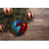 Fierce Dragon Stained Glass Style Ceramic Ornament, Unique Goth Tree