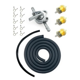 YAMAKATO 3/16 Gas Fuel Line Hose w/Inline Shut Off Valve Petcock & Filters Clamps for 50cc 70cc 90cc 110cc 125cc 150cc Taotao Coolster Apollo Baja ATV Dirt Pit Bike Mini Bikes & Go-Karts