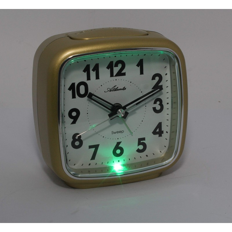 Atlanta Wecker ohne Ticken mit Licht Analog Gold - 1978-9