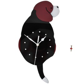 Wall Clock Swing Dog DIY Simple Fashion Silent Frameless Wall Clock With Swing Tail Home Office Decoration