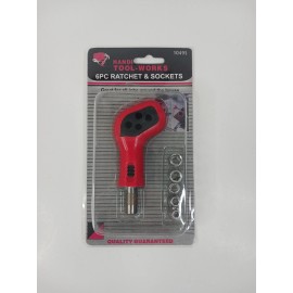 Handi Tool-Works New Handi Tool-Works 6 Piece Ratchet and Sockets Set 10495
