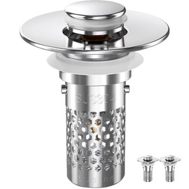 Sink Stopper Hair Catcher, Pop-up Sink Drain Strainer with Removable Stainless Steel Strainer Basket Hair Catcher, Bathroom Sink Strainer for Bathroom Sink Stopper Replacement(New/2PCS)