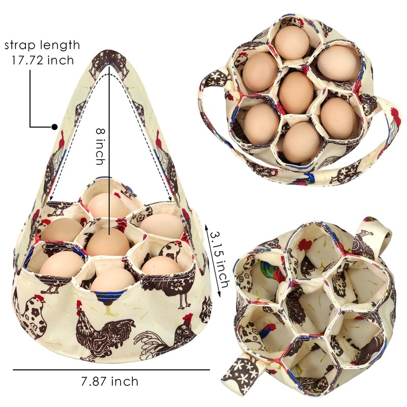 EureKaEr Egg Collection Basket, Durable Canvas, Egg Baskets for Fresh